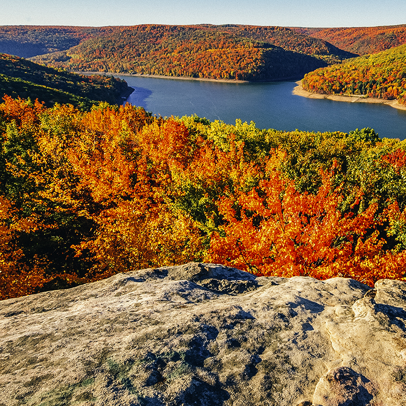 A view of Allegheny Reservoir in Allegheny National Forest 
