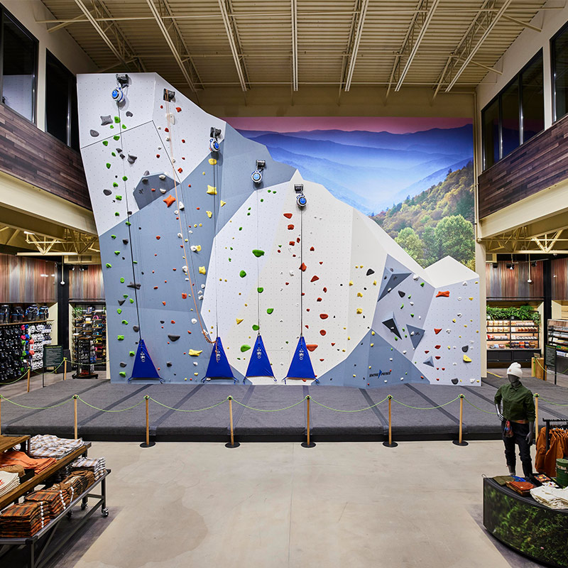 In-store rock wall