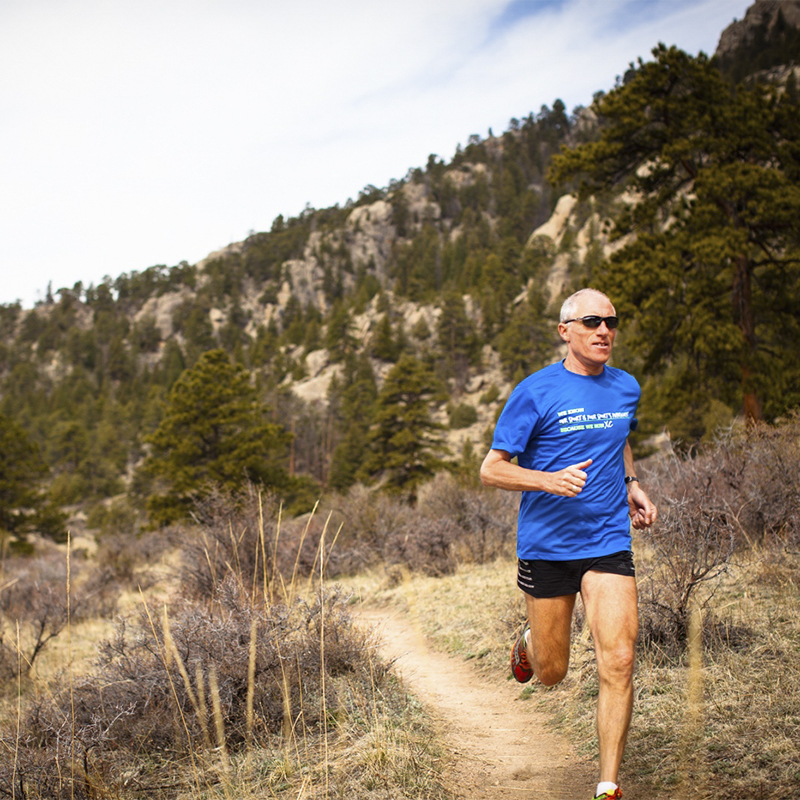  Terry Chiplin runs on a trail