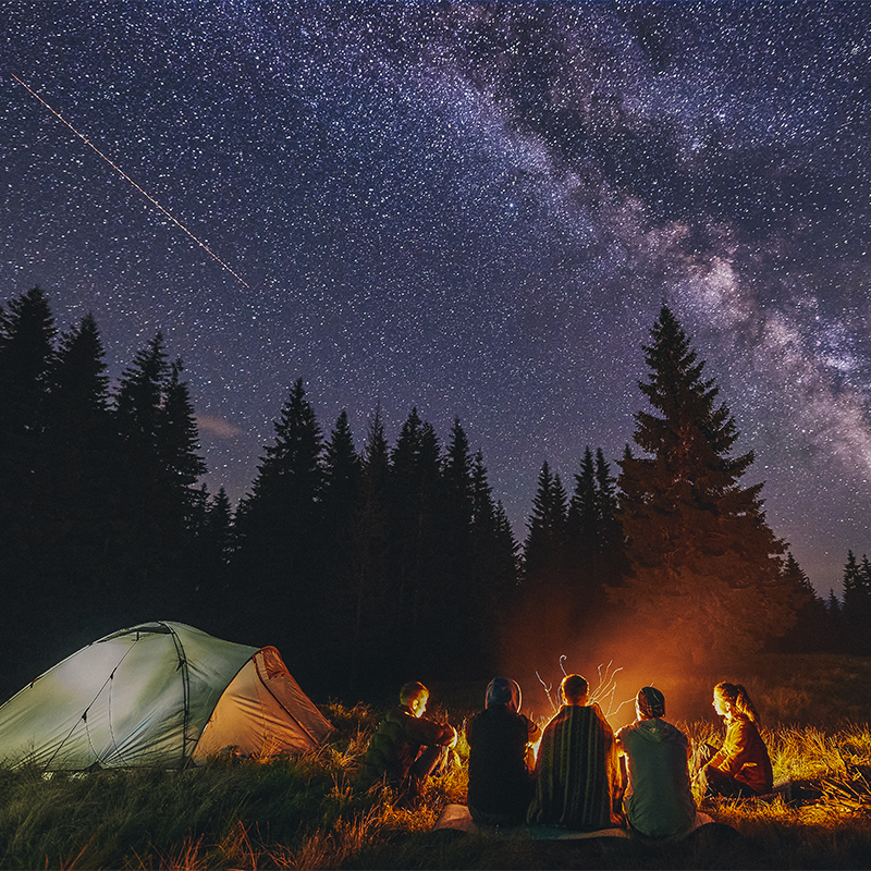 Evening summer camping on dispersed land 