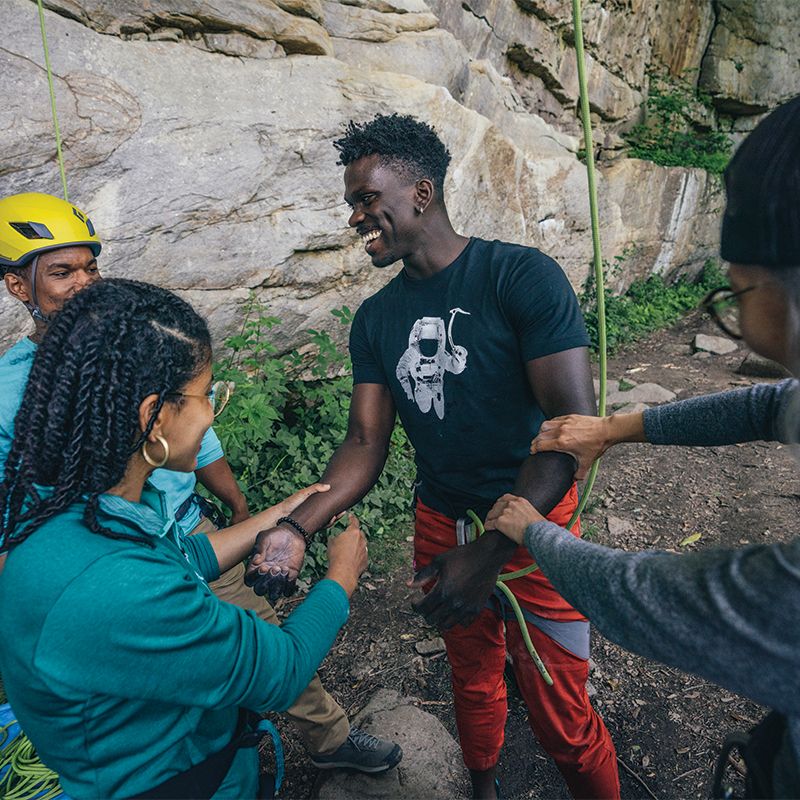 Group of climbers hanging out